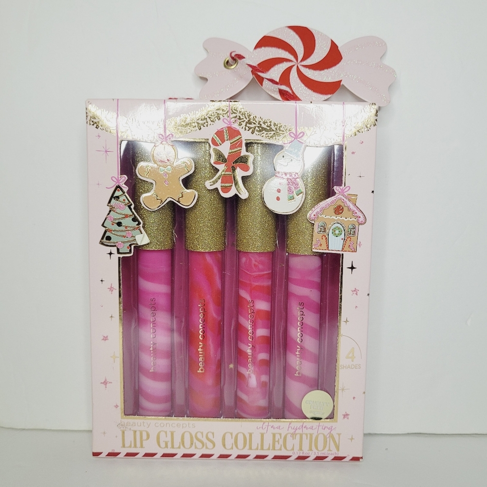 Beauty Concepts Lip Gloss Collection Christmas Holiday Pink Red Exp: 08/05/2026